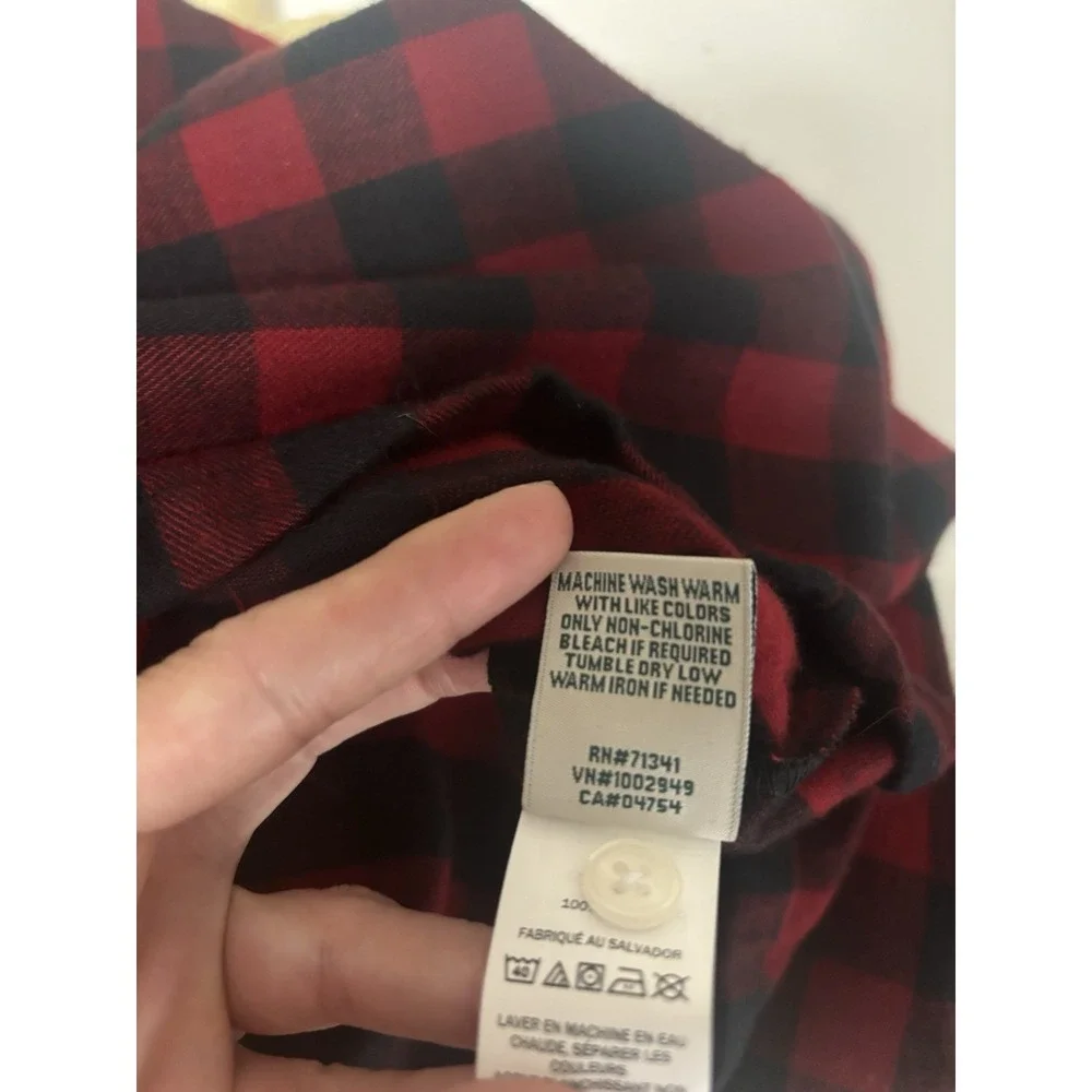 L.L. Bean Scotch Plaid Cotton Flannel Red Classic Pockets Nightgown Medium NEW